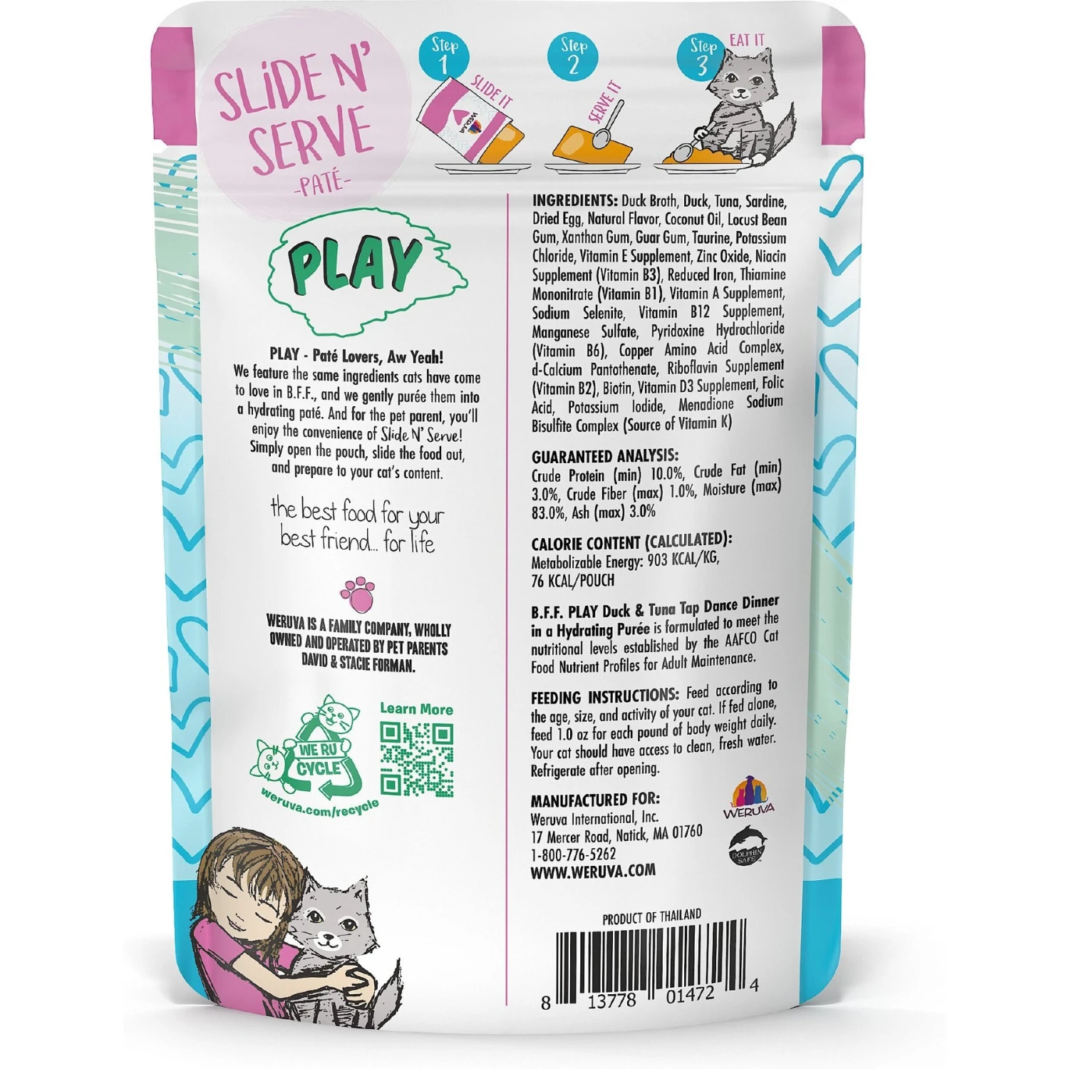 BFF Play Pate Lovers Duck & Tuna Tap Dance Wet Cat Food, 3-oz Pouch, Pack Of 12 11 BFF Play Pate Lovers Duck & Tuna Tap Dance Wet Cat Food, 3-oz Pouch, Pack Of 12 - Image 9