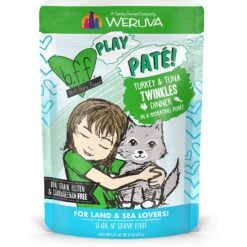 BFF Play Pate Lovers Turkey & Tuna Twinkles Wet Cat Food, 3-oz Pouch, Pack Of 12