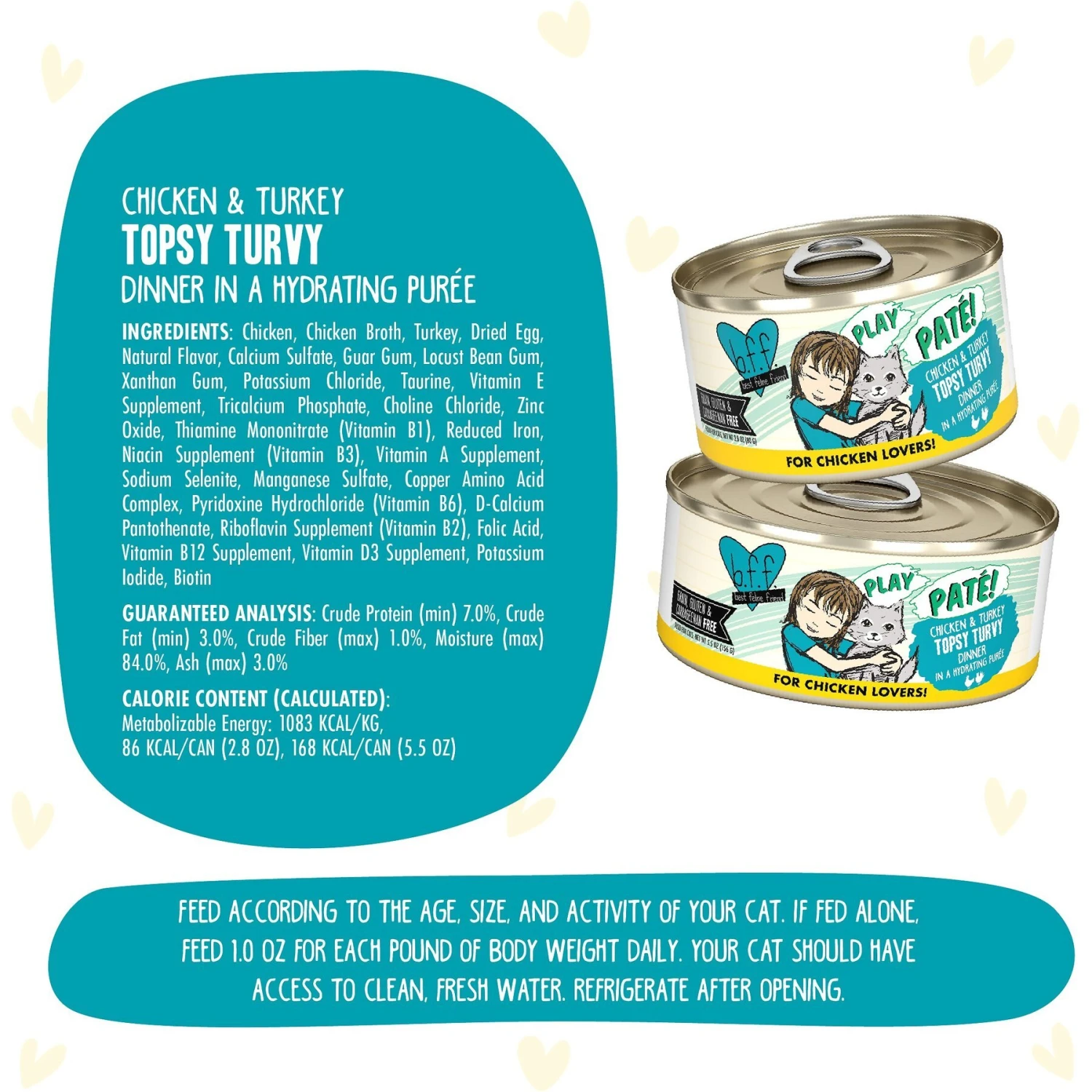 BFF Play Pate Lovers Chicken & Turkey Topsy Turvy Wet Cat Food 9 BFF Play Pate Lovers Chicken & Turkey Topsy Turvy Wet Cat Food - Image 7