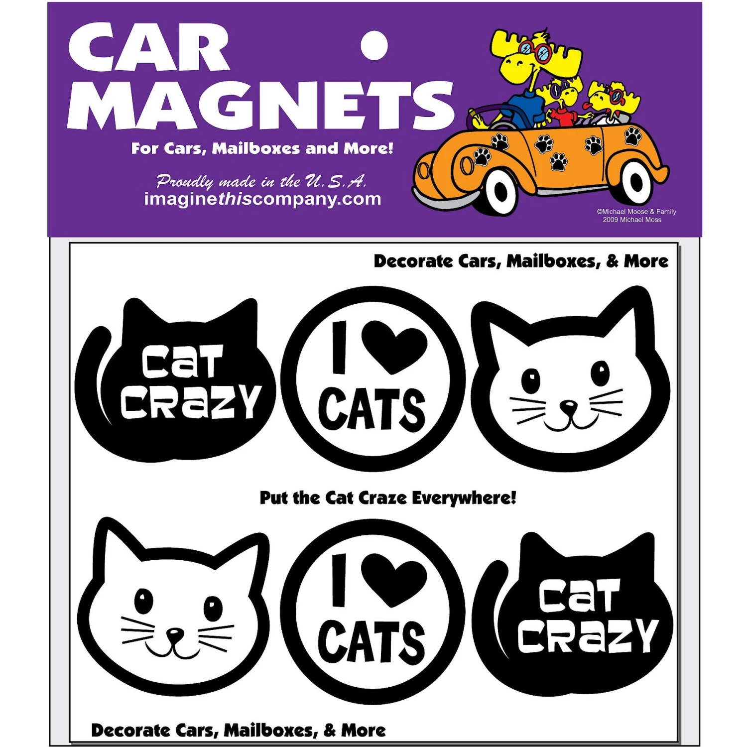Imagine This Company Mini-Cats Car Magnet, 6 Count 3 Imagine This Company Mini-Cats Car Magnet, 6 Count