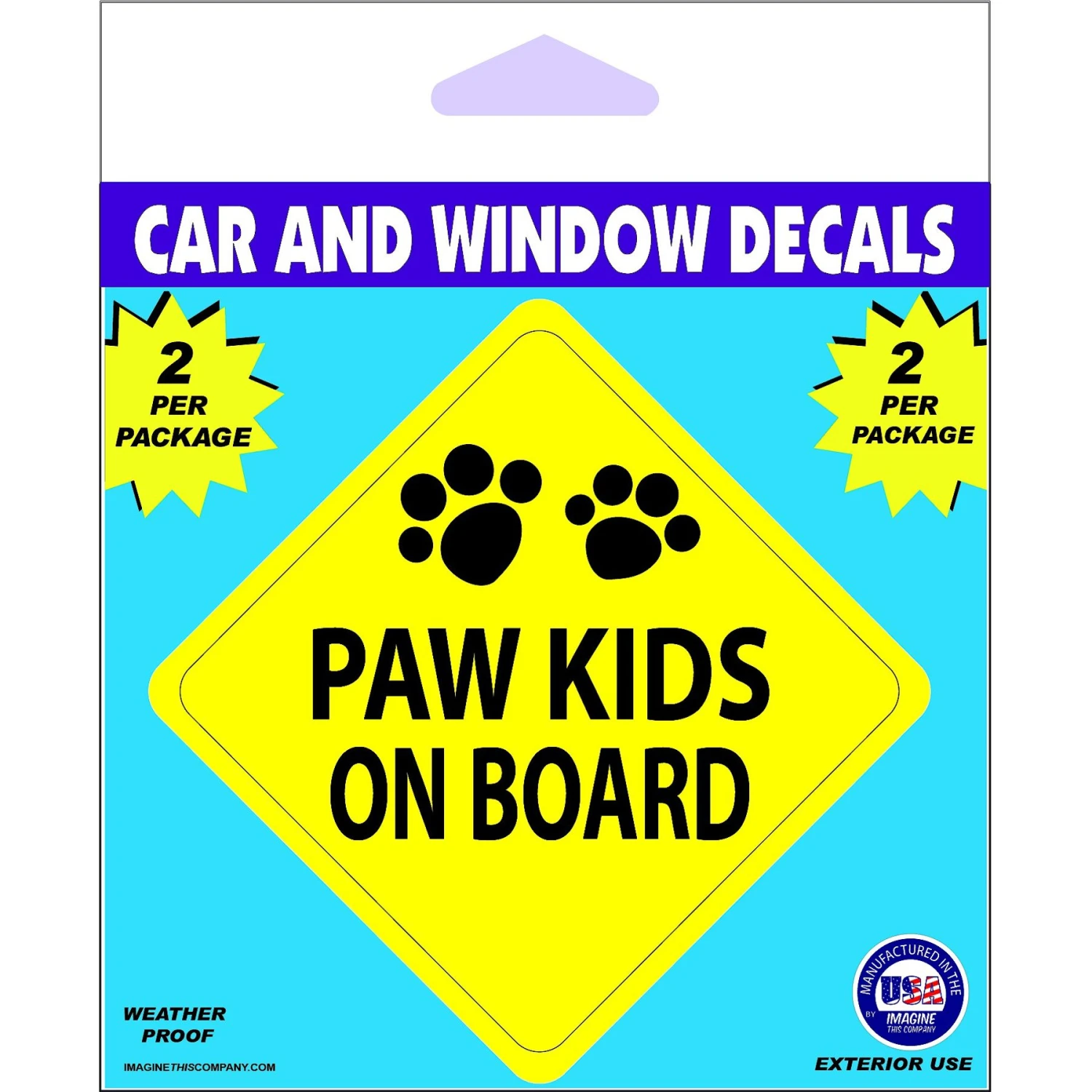 Imagine This Company "Paw Kids" Car Window Decal 3 Imagine This Company "Paw Kids" Car Window Decal