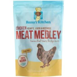 Remy's Kitchen Chicken Hearts, Liver & Gizzards Meat Medley Freeze-Dried Dog & Cat Treats, 3-oz Bag