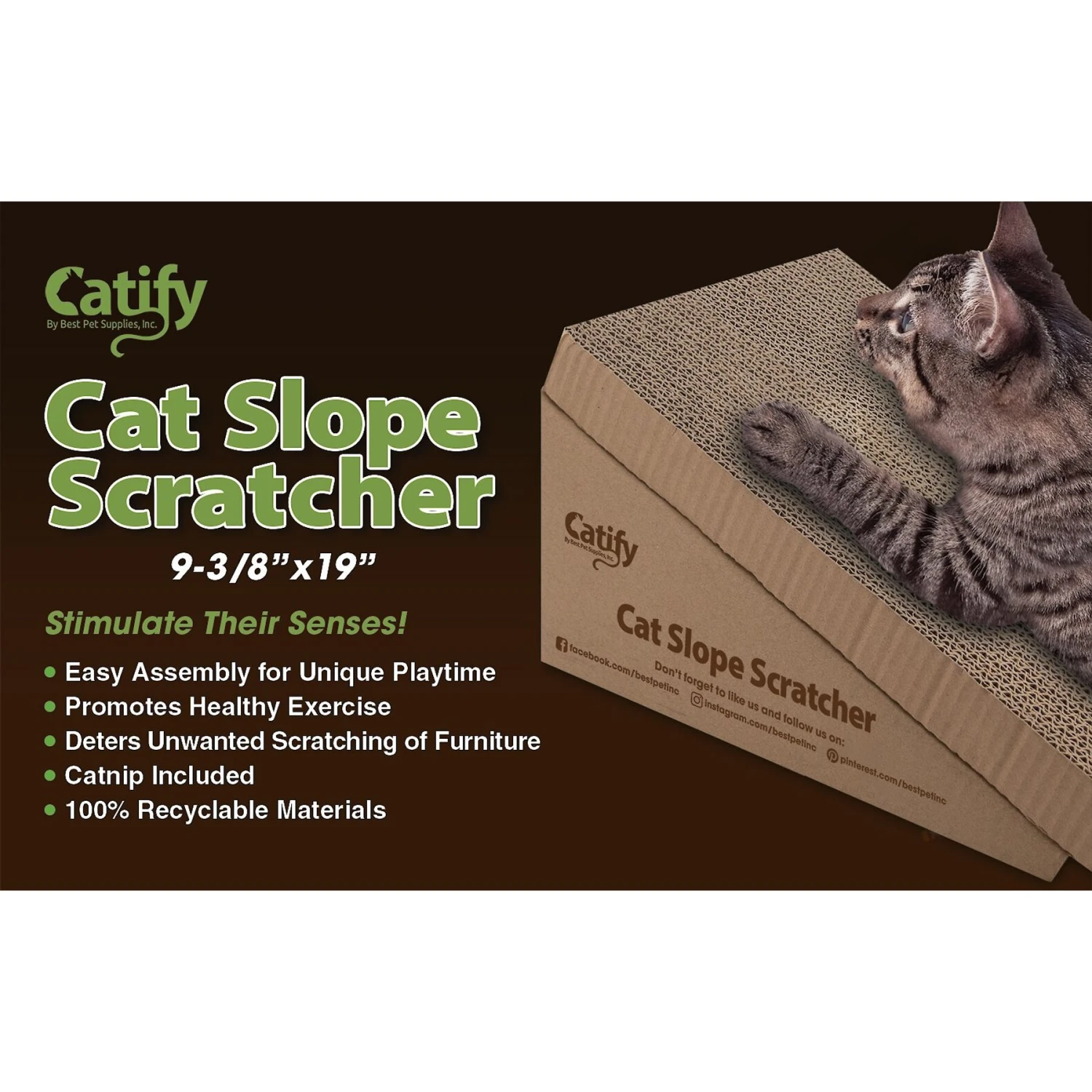 Best Pet Supplies Catify Slope Catnip Scratcher Cat Toy, 2 Count 6 Best Pet Supplies Catify Slope Catnip Scratcher Cat Toy, 2 Count - Image 4
