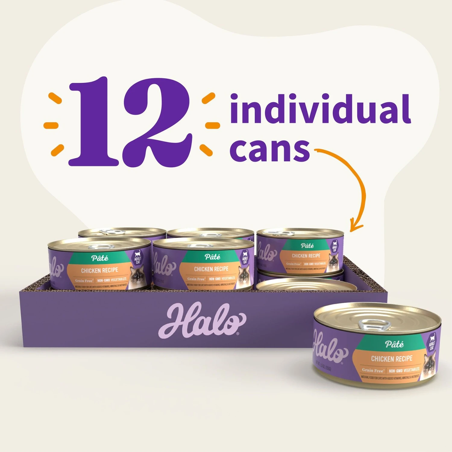 Halo Adult Grain-Free Pate Chicken Recipe Wet Cat Food 5 Halo Adult Grain-Free Pate Chicken Recipe Wet Cat Food - Image 3