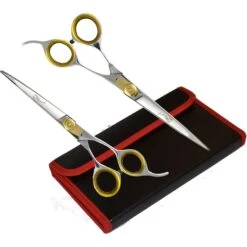 Sharf Gold Touch 7.5" Straight & 7.5" Curved Scissors Pet Grooming Shear Kit -Furry Friends 198829 PT4. AC SS1800 V1567694256