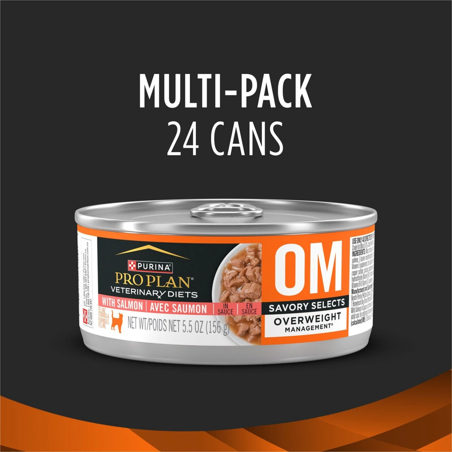 Purina Pro Plan Veterinary Diets OM Overweight Management Savory Selects With Salmon Wet Cat Food 4 Purina Pro Plan Veterinary Diets OM Overweight Management Savory Selects With Salmon Wet Cat Food - Image 2