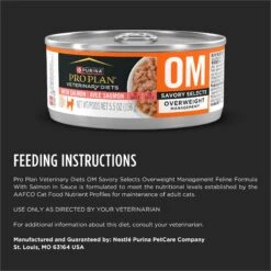 Purina Pro Plan Veterinary Diets OM Overweight Management Savory Selects With Salmon Wet Cat Food 17 Purina Pro Plan Veterinary Diets OM Overweight Management Savory Selects With Salmon Wet Cat Food -Furry Friends 200277 PT6. AC SS1800 V1700159302