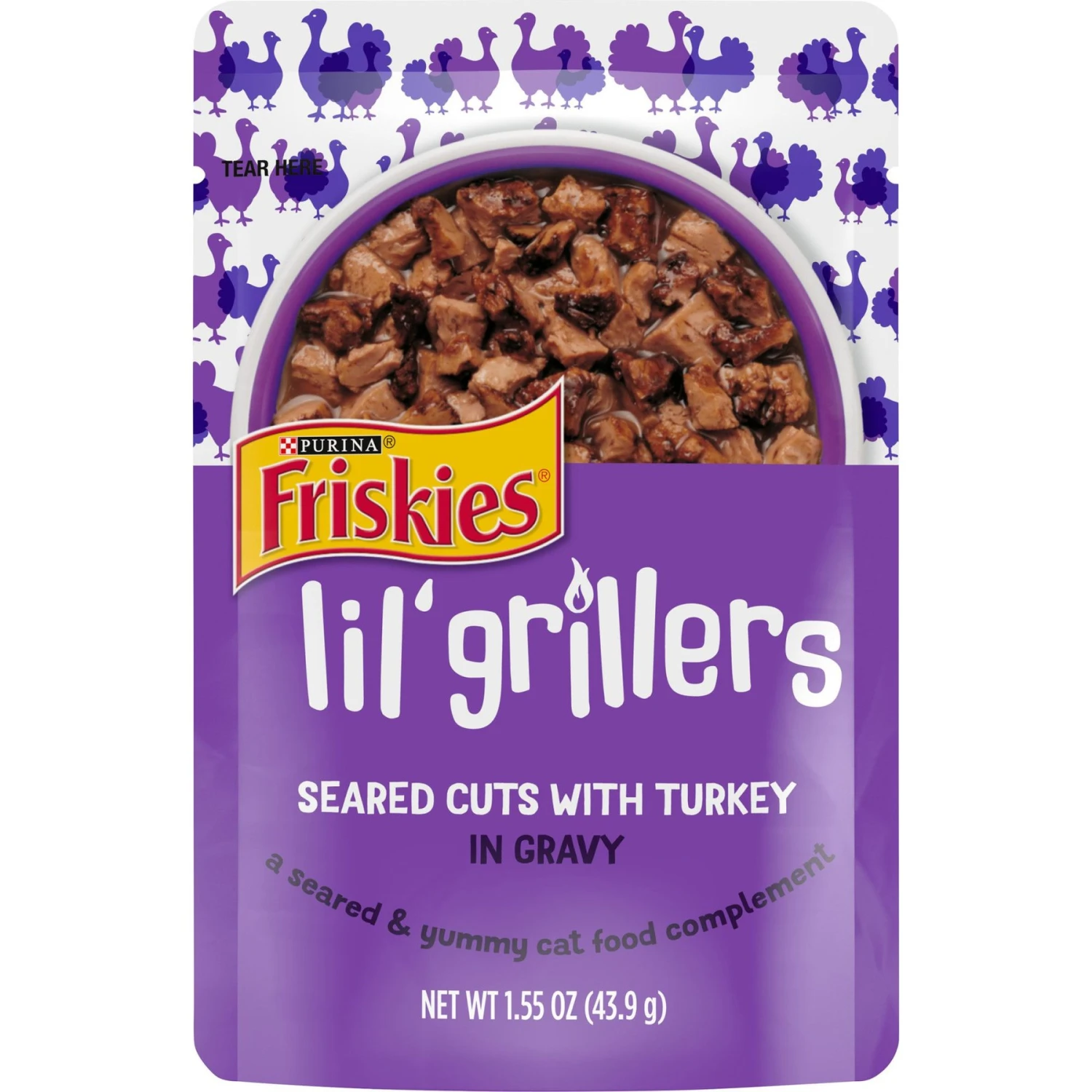 Friskies Lil' Grillers Seared Cuts With Turkey In Gravy Wet Cat Food, 1.55-oz Pouches, Case Of 16 3 Friskies Lil' Grillers Seared Cuts With Turkey In Gravy Wet Cat Food, 1.55-oz Pouches, Case Of 16