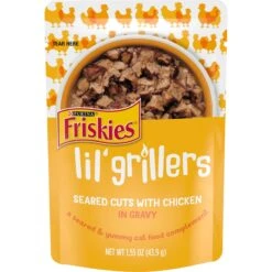Friskies Lil' Grillers Seared Cuts With Chicken In Gravy Wet Cat Food,1.55-oz Pouches, Case Of 16