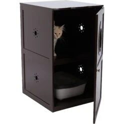 TRIXIE 2-Story Wooden Cat Litter Box Enclosure 8 TRIXIE 2-Story Wooden Cat Litter Box Enclosure -Furry Friends 207461 PT2. AC SS1800 V1584023943