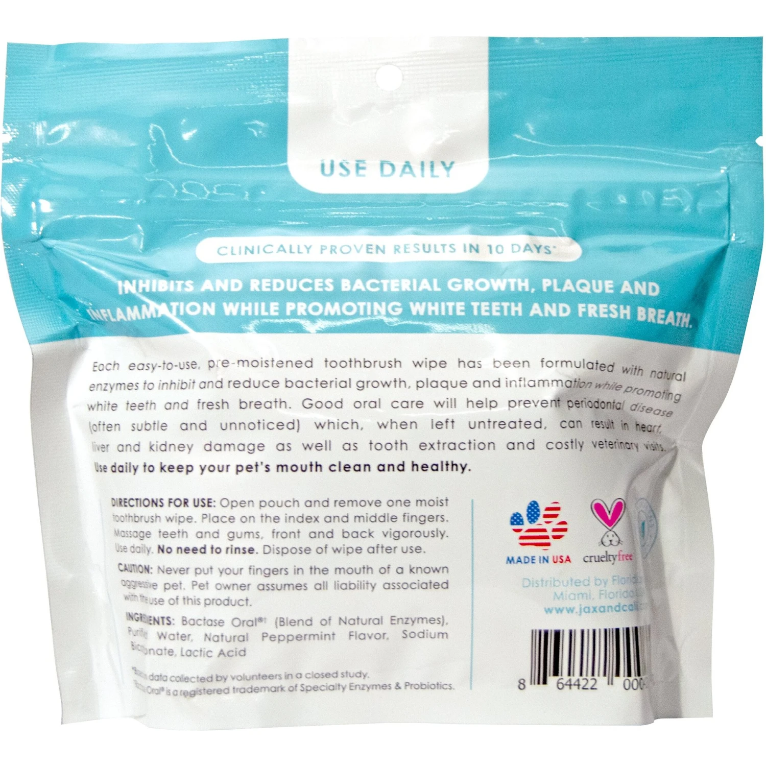 Jax & Cali Dog & Cat Dental Wipes 4 Jax & Cali Dog & Cat Dental Wipes - Image 2
