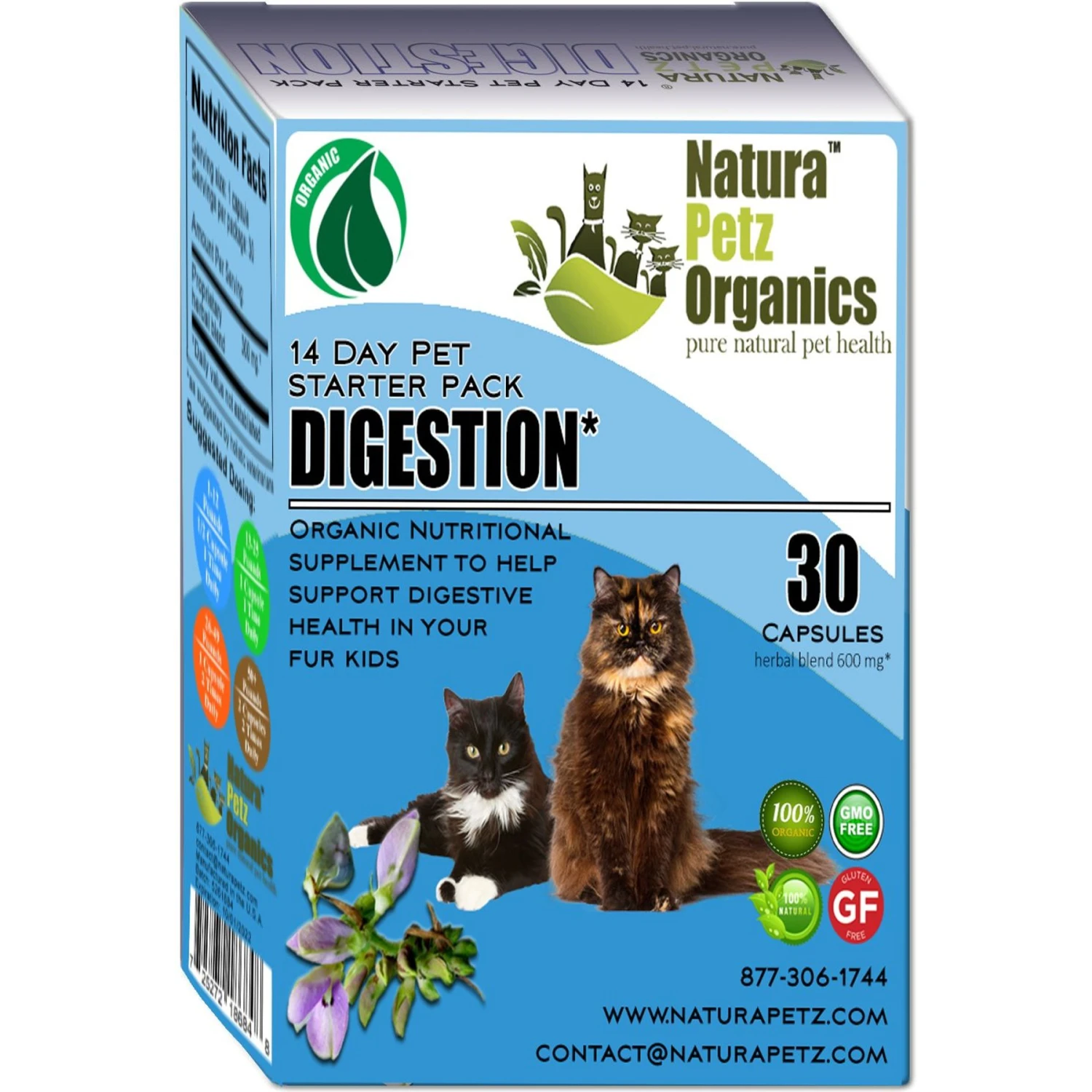 Natura Petz Organics Digestion Starter Pack Cat Supplement, 30 Count 3 Natura Petz Organics Digestion Starter Pack Cat Supplement, 30 Count