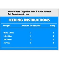 Natura Petz Organics Skin & Coat Starter Cat Supplement, 30 Count -Furry Friends 212451 PT1. AC SS1800 V1695136235