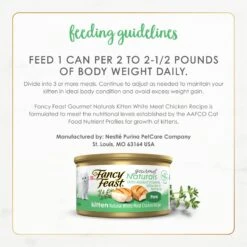 Fancy Feast Gourmet Naturals White Meat Chicken Recipe Grain-Free Pate Kitten Canned Cat Food, 3-oz Can, Case Of 12 -Furry Friends 214807 PT7. AC SS1800 V1677102400