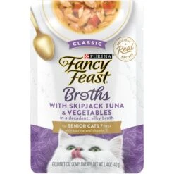 Fancy Feast Senior Classic With Skipjack Tuna & Vegetables In Broth Cat Food Complement & Topper, 1.4-oz Pouch, Case Of 16