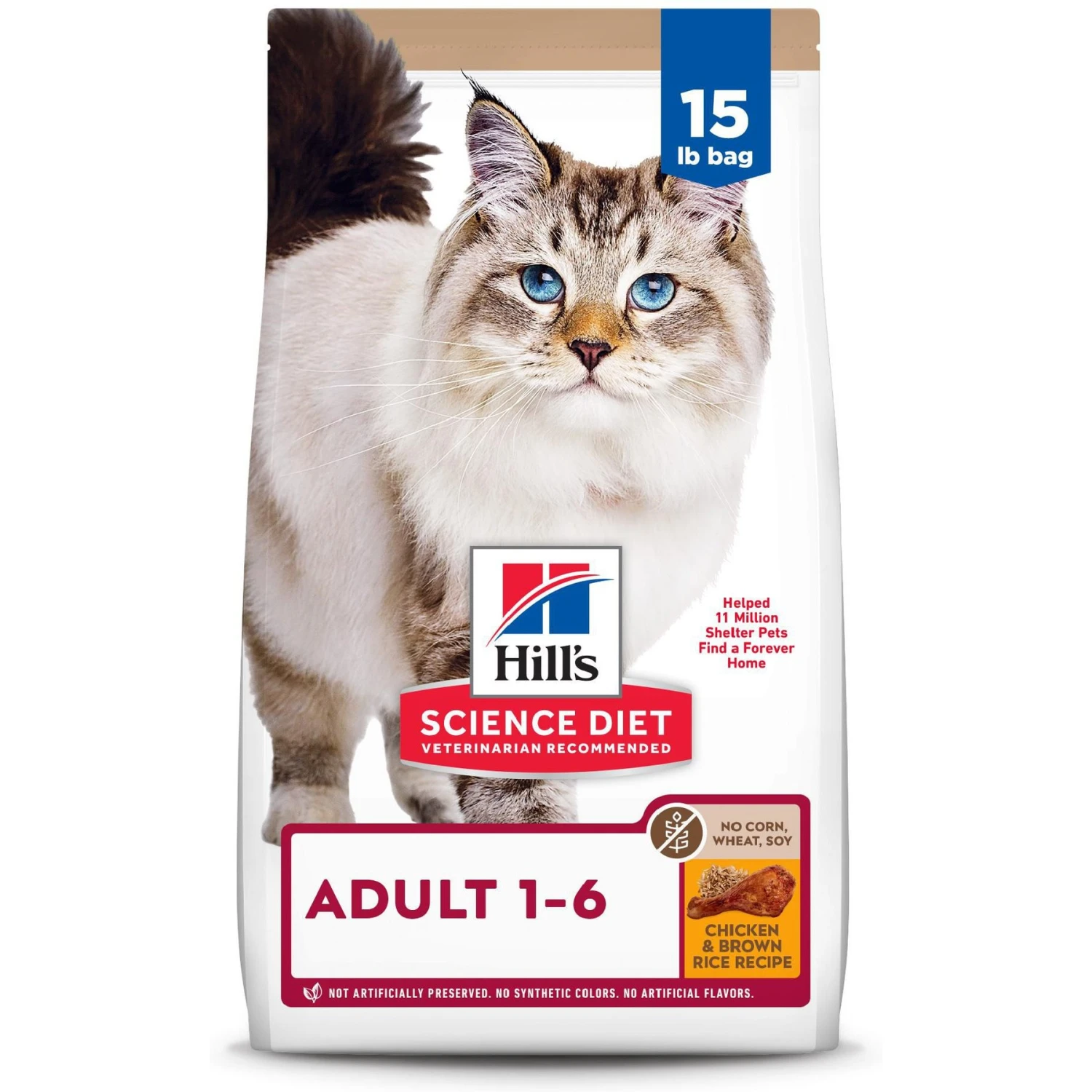 Hill's Science Diet Adult 1-6 Chicken & Brown Rice Recipe Dry Cat Food 3 Hill's Science Diet Adult 1-6 Chicken & Brown Rice Recipe Dry Cat Food