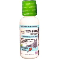 Liquid-Vet Teeth & Gums Support Chicken Flavor Cat Supplement, 8-oz Bottle
