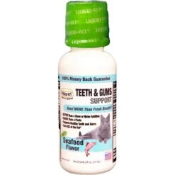Liquid-Vet Teeth & Gums Support Seafood Flavor Cat Supplement, 8-oz Bottle