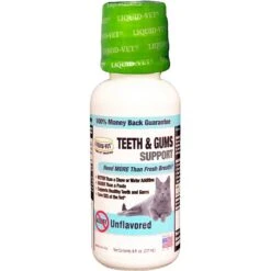 Liquid-Vet Teeth & Gums Support Allergy-friendly Unflavored Cat Supplement, 8-oz Bottle
