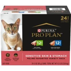 Purina Pro Plan Focus Sensitive Skin & Stomach Duck & Arctic Char Variety Pack Canned Cat Food, 3-oz Can, Case Of 24
