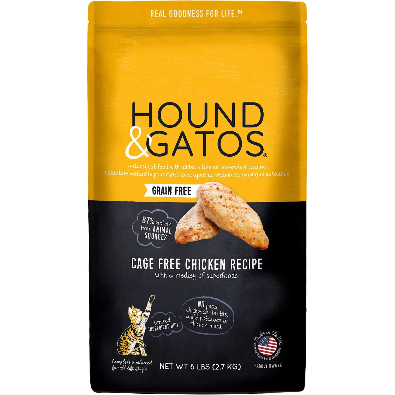 Hound & Gatos Grain-Free Cage Free Chicken Recipe Dry Cat Food 3 Hound & Gatos Grain-Free Cage Free Chicken Recipe Dry Cat Food