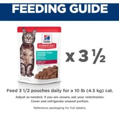 Hill's Science Diet Adult Tender Tuna Recipe Cat Food, 2.8-oz Pouch, Case Of 24 -Furry Friends 218063 PT5. AC SS1800 V1598153171
