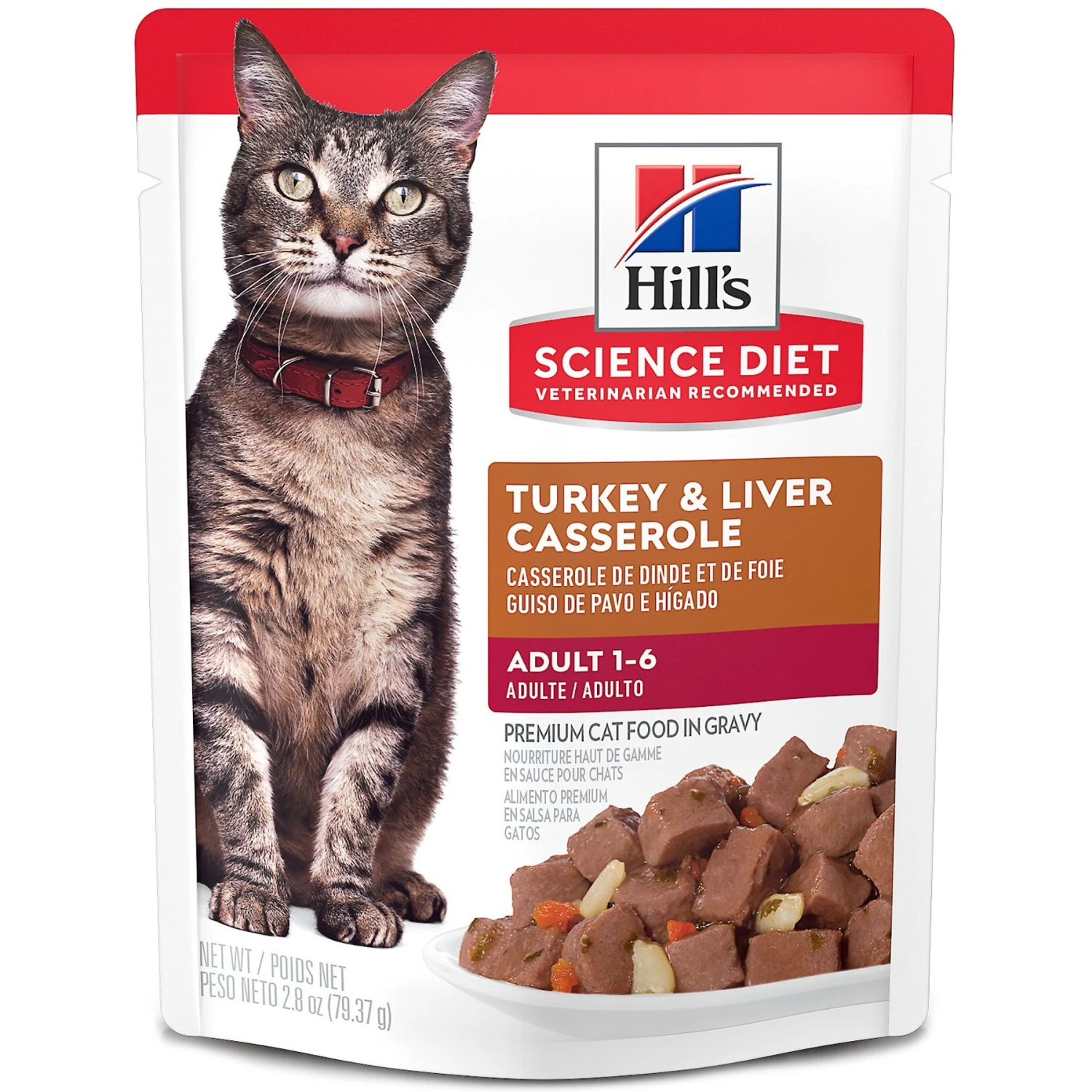 Hill's Science Diet Adult Turkey & Liver Casserole Recipe Cat Food, 2.8-oz Pouch, Case Of 24 3 Hill's Science Diet Adult Turkey & Liver Casserole Recipe Cat Food, 2.8-oz Pouch, Case Of 24