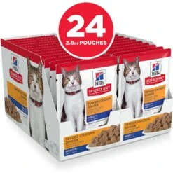 Hill's Science Diet Adult 7+ Tender Chicken Recipe Cat Food, 2.8-oz Pouch, Case Of 24 -Furry Friends 218071 PT2. AC SS1800 V1581441192