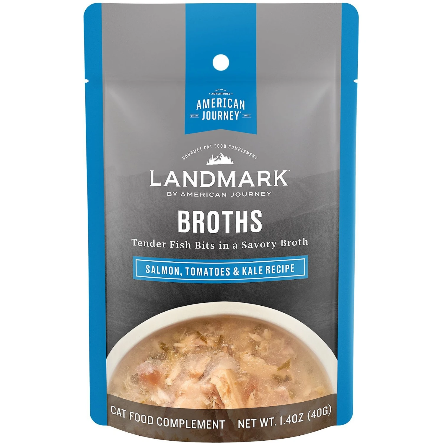 American Journey Landmark Broths Salmon, Tomatoes & Kale Recipe Wet Cat Food Complement Pouches, 1.4 Oz Case Of 16 3 American Journey Landmark Broths Salmon, Tomatoes & Kale Recipe Wet Cat Food Complement Pouches, 1.4 Oz Case Of 16