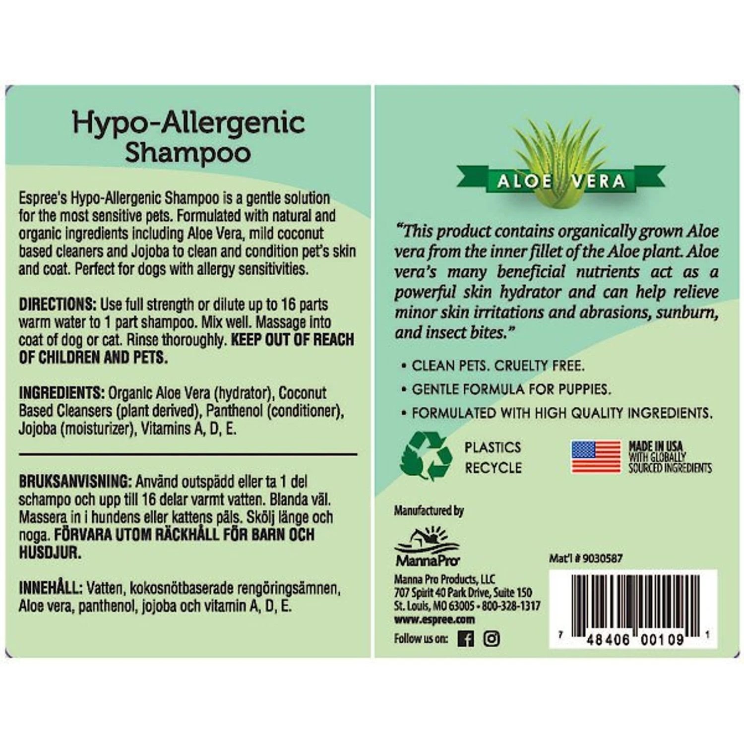 Espree Hypo-Allergenic Dog & Cat Shampoo, 1-gallon 4 Espree Hypo-Allergenic Dog & Cat Shampoo, 1-gallon - Image 2