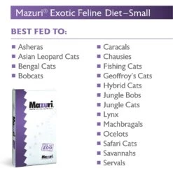 Mazuri Small Exotic Feline Food, 25-lb Bag 9 Mazuri Small Exotic Feline Food, 25-lb Bag -Furry Friends 222231 PT1. AC SS1800 V1602023158