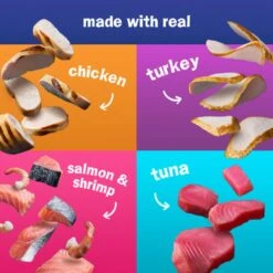 Friskies Stuf'd & Sauc'd Chicken, Tuna, Turkey, Salmon & Shrimp Variety Pack Canned Cat Food, 5.5-oz Can, Case Of 32 -Furry Friends 224442 PT3. AC SS1800 V1583356698