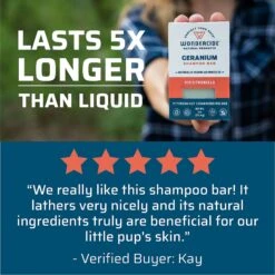 Wondercide Geranium & Citronella Dog & Cat Shampoo Bar, 4-oz Bar -Furry Friends 226617 pt4. AC SS1800 V1584645969