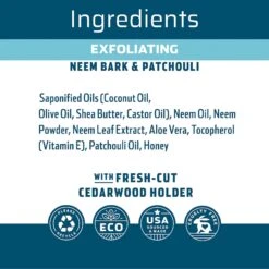 Wondercide Exfoliating Neem Bark & Patchouli Dog & Cat Shampoo Bar, 4-oz Bar 17 Wondercide Exfoliating Neem Bark & Patchouli Dog & Cat Shampoo Bar, 4-oz Bar -Furry Friends 226619 PT7. AC SS1800 V1587564956