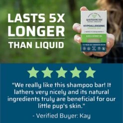 Wondercide Aloe & Coconut Oil Hypoallergenic Dog & Cat Shampoo Bar, 4-oz Bar -Furry Friends 226623 pt4. AC SS1800 V1584645979