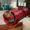 Frisco Holiday Buffalo Plaid Foldable Play Tunnel Cat Toy With Catnip -Furry Friends 228549 MAIN. AC SS1800 V1632776567