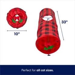 Frisco Holiday Buffalo Plaid Foldable Play Tunnel Cat Toy With Catnip 8 Frisco Holiday Buffalo Plaid Foldable Play Tunnel Cat Toy With Catnip -Furry Friends 228549 PT1. AC SS1800 V1694812848