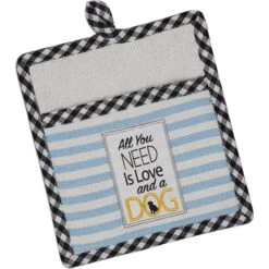 Design Imports All You Need Is Love & A Dog Pot Holder & Dish Towel Gift Set -Furry Friends 232212 PT2. AC SS1800 V1587486989