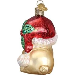 Old World Christmas Holly Hat Pug Glass Tree Ornament -Furry Friends 232761 PT2. AC SS1800 V1588008097