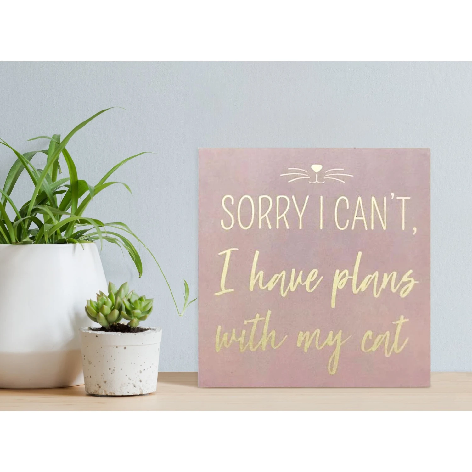 New View "Sorry I Can't, I Have Plans With My Cat" Box Sign 4 New View "Sorry I Can't, I Have Plans With My Cat" Box Sign - Image 2