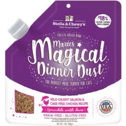 Stella & Chewy's Marie’s Magical Dinner Dust Wild Caught Salmon & Cage Free Chicken Recipe Freeze-Dried Raw Cat Food Topper, 7-oz Bag