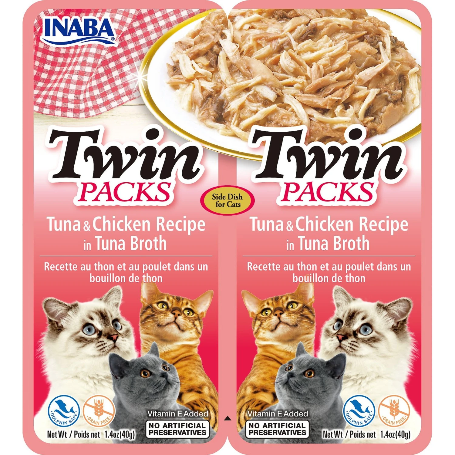 Inaba Twin Packs Tuna & Chicken Recipe In Tuna Broth Grain-Free Cat Food Topper 3 Inaba Twin Packs Tuna & Chicken Recipe In Tuna Broth Grain-Free Cat Food Topper