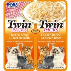 Inaba Twin Packs Chicken Recipe In Chicken Broth Grain-Free Cat Food Topper