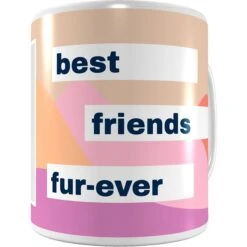 Frisco "Best Friends Fur-Ever" White Personalized Coffee Mug, 11-oz -Furry Friends 236577 PT3. AC SS1800 V1594395089