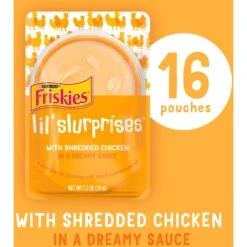 Friskies Lil Slurprises With Shredded Chicken In Dreamy Sauce Wet Cat Food Topper -Furry Friends 237922 PT1. AC SS1800 V1695931920