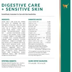 Veterinary Select Digestive Care + Sensitive Skin Dry Cat Food, 4-lb Bag -Furry Friends 238585 PT4. AC SS1800 V1591728487