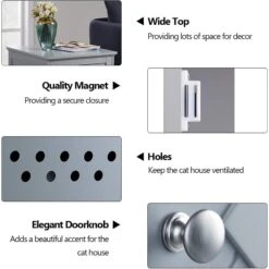 Unipaws Decorative Diamond-Design Cat Litter Box Enclosure -Furry Friends 241620 PT3. AC SS1800 V1701379453