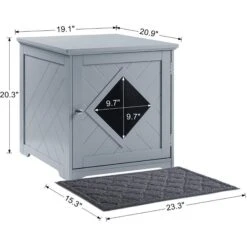 Unipaws Decorative Diamond-Design Cat Litter Box Enclosure -Furry Friends 241620 PT4. AC SS1800 V1701379453