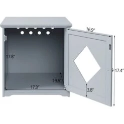 Unipaws Decorative Diamond-Design Cat Litter Box Enclosure -Furry Friends 241620 PT5. AC SS1800 V1701379453