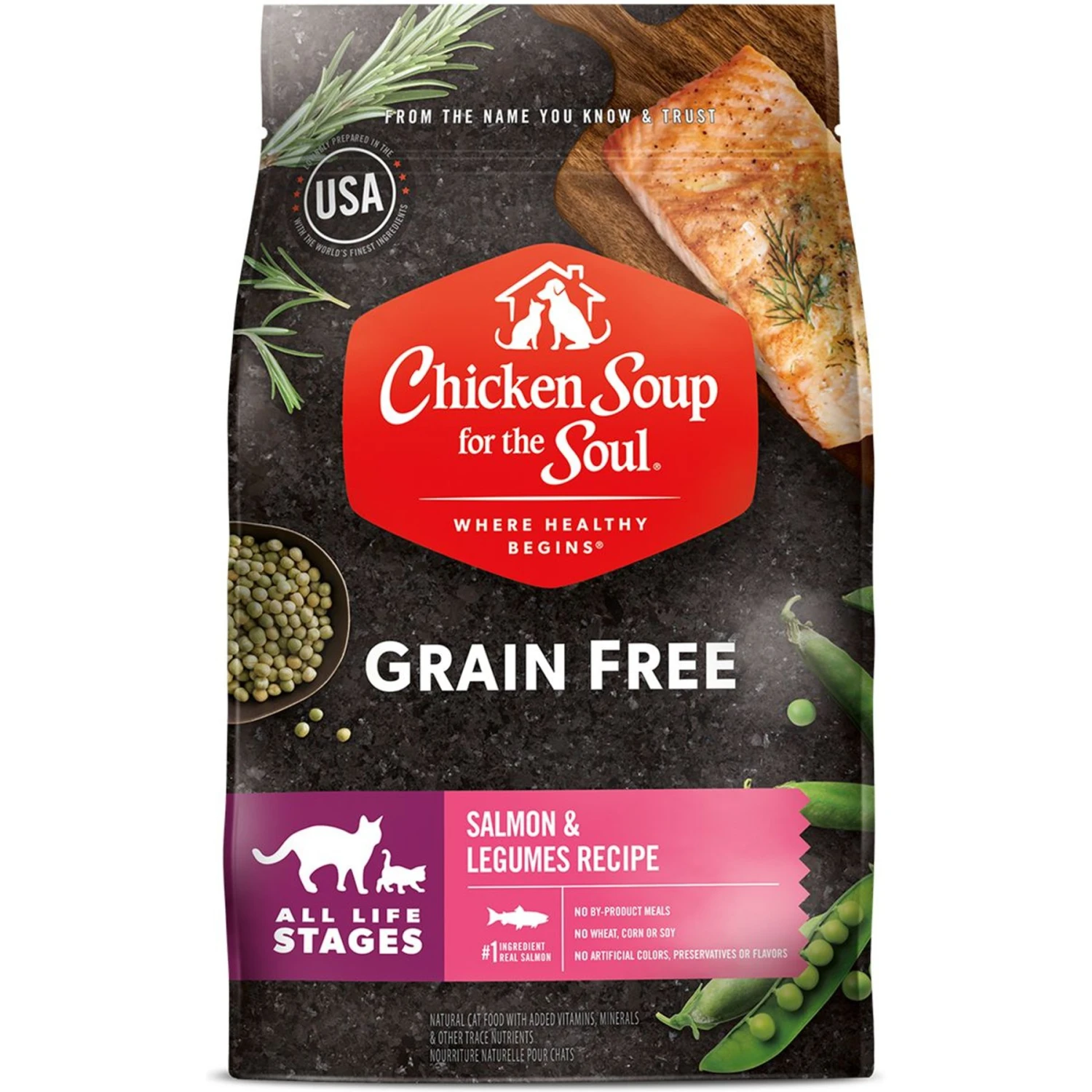Chicken Soup For The Soul Salmon & Legumes Recipe Grain-Free Dry Cat Food 3 Chicken Soup For The Soul Salmon & Legumes Recipe Grain-Free Dry Cat Food